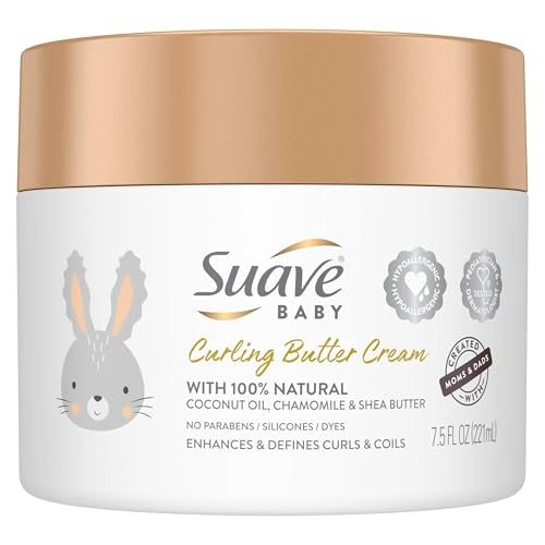 Suave Baby Curling Butter Cream for Curly, Coily Hair - 7.5 Oz with Natural Coconut Oil, Chamomile & Shea Butter Avelisse