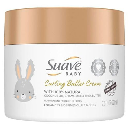 Suave Baby Curling Butter Cream for Curly, Coily Hair - 7.5 Oz with Natural Coconut Oil, Chamomile & Shea Butter Avelisse