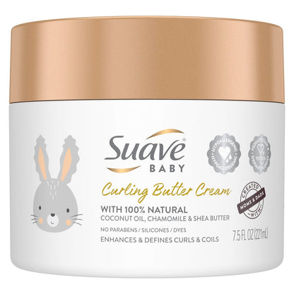 Suave Baby Curling Butter Cream for Curly, Coily Hair - 7.5 Oz with Natural Coconut Oil, Chamomile & Shea Butter Avelisse