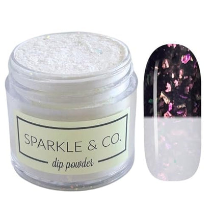 Sparkle & Co. Dip Powder – dp.332 Sunshadow (White to Black Opal Sun Change) 1 oz Dipping Powder for Manicure, No Lamp Needed