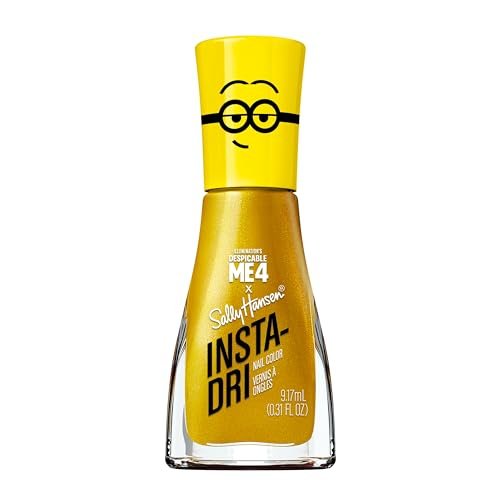 Sally Hansen Insta-Dri Nail Polish - Despicable Me Collection - 775 Going Mega - Metallic Gold Yellow - Quick Dry, Long Lasting, Streak-Free Shine - görsel 2