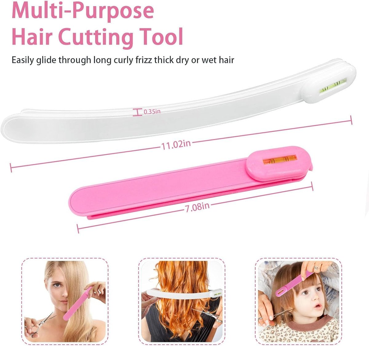 TagRecove Professional Hair Cutting Kit for Women - Easy-to-Use Split Ends Hair Trimmer, DIY Home Hair Cutting Tools for Bangs, Layers, Bobs, Pink Avelisse