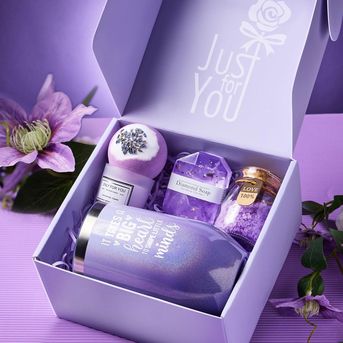 Teacher Appreciation Gifts for Women, Thank You Gifts for Women Teachers, Christmas Thanksgiving Gift for Woman Teacher, Back to School Gift - Unique Lavender Spa Basket Set - görsel 3
