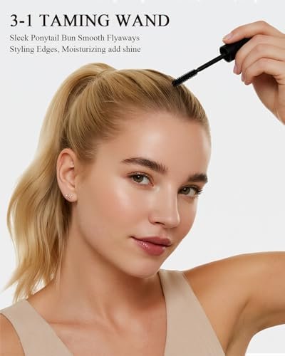 5-Piece Hair Styling Kit: Non-Greasy Hair Wax Stick, Flyaway Finishing Stick & 3 Slick Back Hair Brushes – Flyaways Control, Smooths Frizz & Defines Edges for Women, Kids & Men