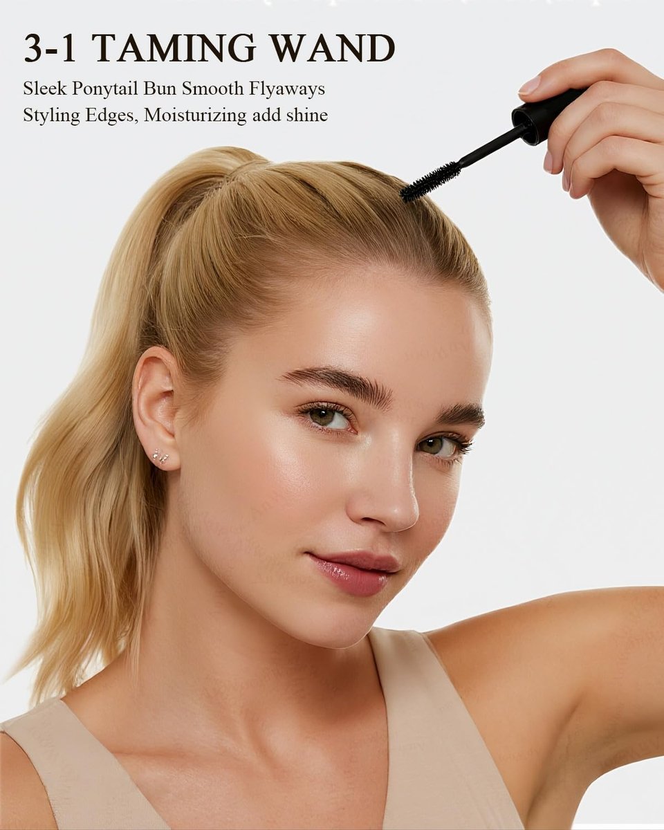 5-Piece Hair Styling Kit: Non-Greasy Hair Wax Stick, Flyaway Finishing Stick & 3 Slick Back Hair Brushes – Flyaways Control, Smooths Frizz & Defines Edges for Women, Kids & Men - görsel 7