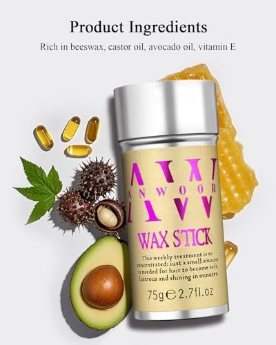 5-Piece Hair Styling Kit: Non-Greasy Hair Wax Stick, Flyaway Finishing Stick & 3 Slick Back Hair Brushes – Flyaways Control, Smooths Frizz & Defines Edges for Women, Kids & Men