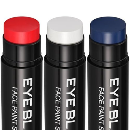 DALVGFN TRI-COLOR Eye Black Stick - Anti-Glare Eyeblack for Baseball, Football & Softball - Sweat-Proof Grease Paint for Athletes