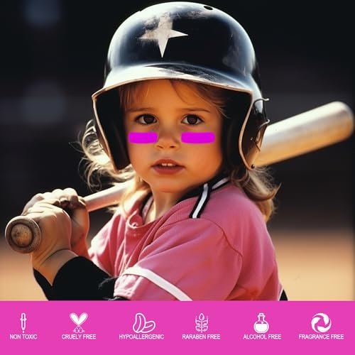 CCbeauty Hot Pink Eye Black Stick – Anti-Glare Eye Grease Paint for Baseball, Football, Softball, Lacrosse & More | Waterproof Sport Eye Black for Athletes & Fans - görsel 11