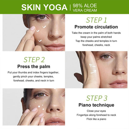 Grospe Aloe Vera Moisturizer Facial Cream – 98% Organic Aloe Vera, Anti-Wrinkle & Deep Hydration for Dry Skin, Acne Scars, 1.7 oz