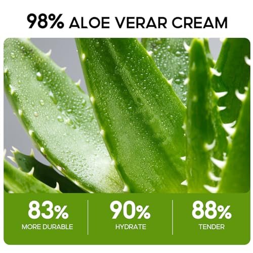 Grospe Aloe Vera Moisturizer Facial Cream – 98% Organic Aloe Vera, Anti-Wrinkle & Deep Hydration for Dry Skin, Acne Scars, 1.7 oz - görsel 8