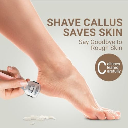 SoleLux Callus Shaver for Feet – 410 Stainless Steel Foot Shaver Callus Remover with 10 Blades, Pain-Free Pedicure Tool for Corns & Dead Skin Removal
