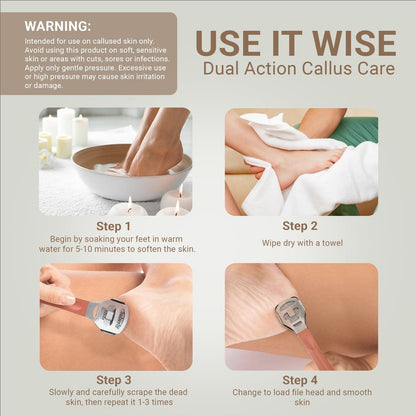 SoleLux Callus Shaver for Feet – 410 Stainless Steel Foot Shaver Callus Remover with 10 Blades, Pain-Free Pedicure Tool for Corns & Dead Skin Removal