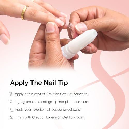 Cre8tion Extend Gel: Professional Soft Tips Adhesive Gel for Long-Lasting Nail Extensions (0.5 Fl Oz) Avelisse