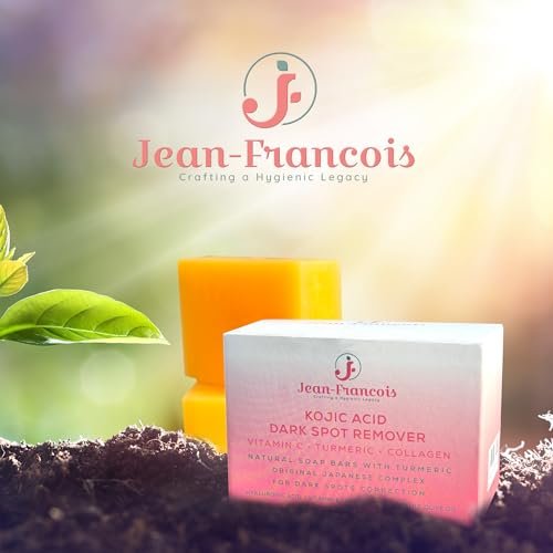 Jean-Francois Kojic Acid Dark Spot Remover Soap Bars with Vitamin C, Collagen, Turmeric - Original Japanese Complex with Hyaluronic Acid, Vitamin E, Shea Butter, Castile Olive Oil (2 Pack) - görsel 4