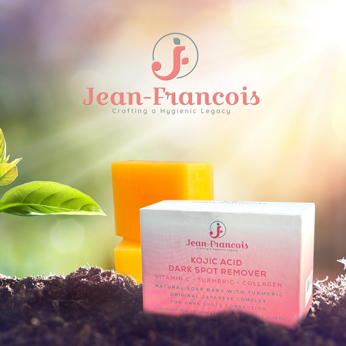Jean-Francois Kojic Acid Dark Spot Remover Soap Bars with Vitamin C, Collagen, Turmeric - Original Japanese Complex with Hyaluronic Acid, Vitamin E, Shea Butter, Castile Olive Oil (2 Pack) - görsel 3