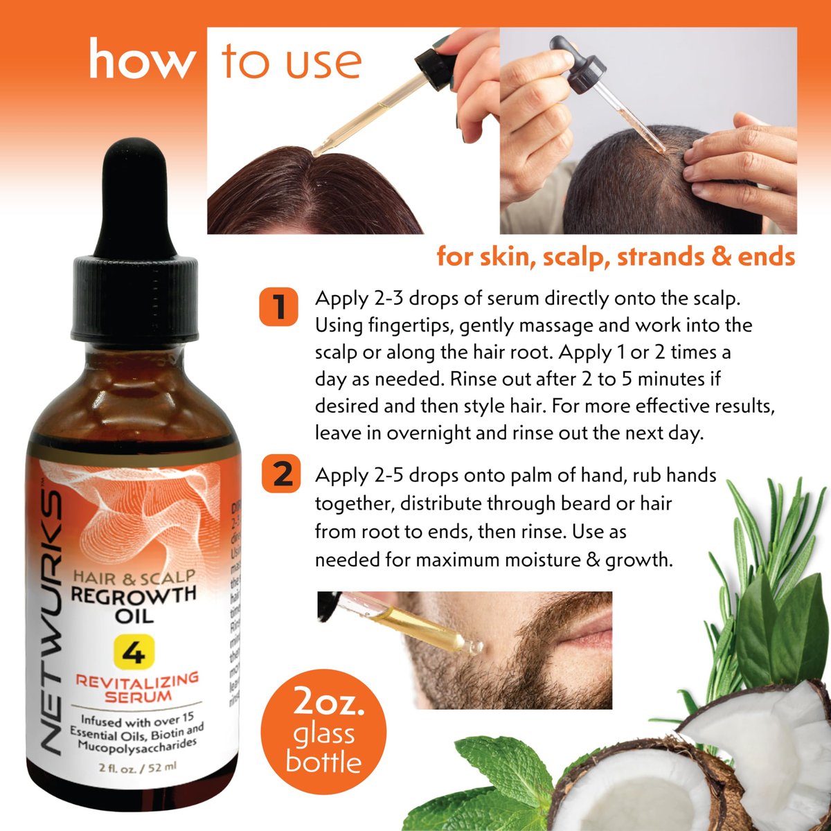 Netwurks Hair & Scalp Bonding Oil – Repair, Moisturize & Promote Hair Growth with Essential Oils (2 Oz) - görsel 11