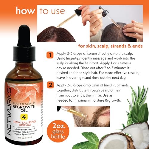 Netwurks Hair & Scalp Bonding Oil – Repair, Moisturize & Promote Hair Growth with Essential Oils (2 Oz) - görsel 12