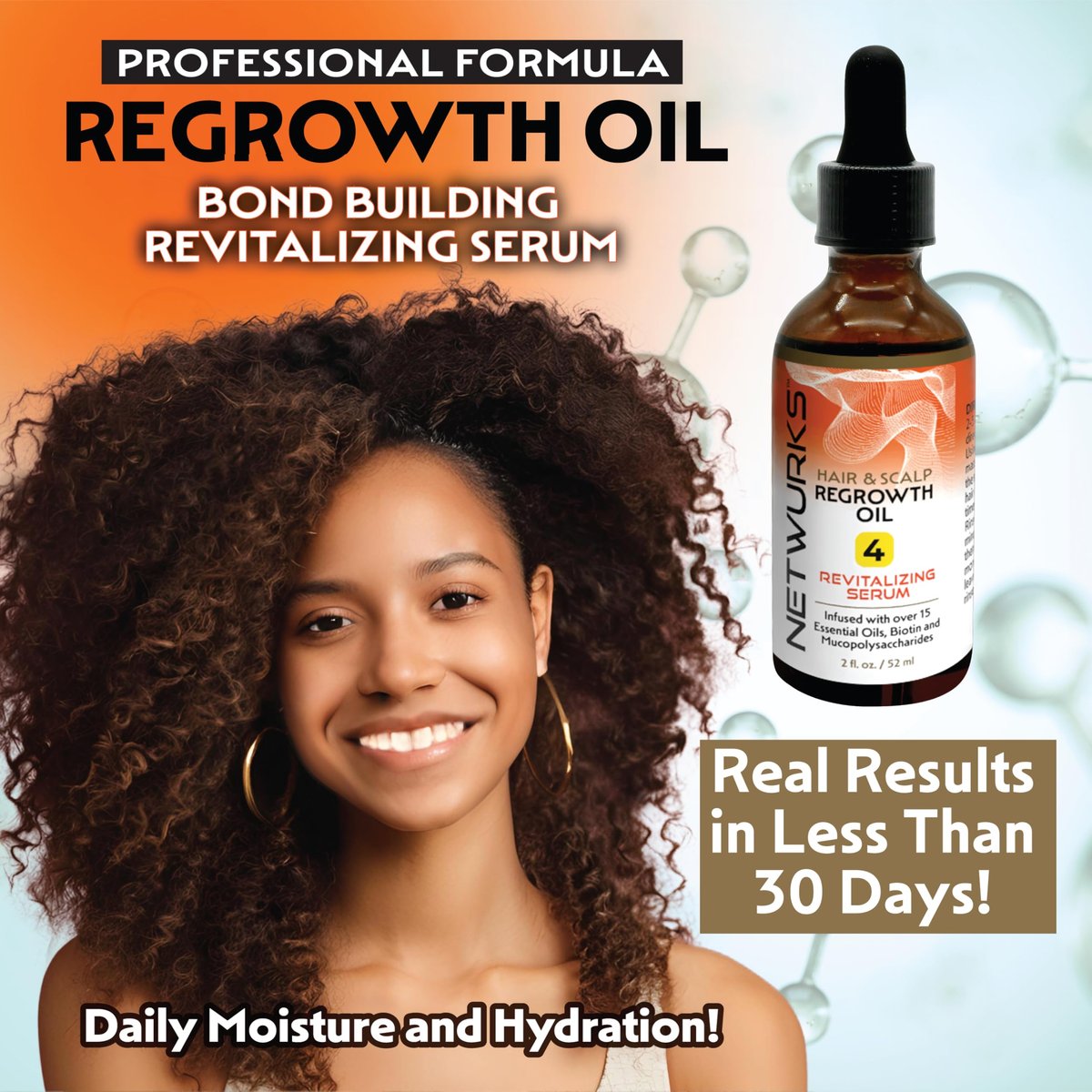 Netwurks Hair & Scalp Bonding Oil – Repair, Moisturize & Promote Hair Growth with Essential Oils (2 Oz) - görsel 17