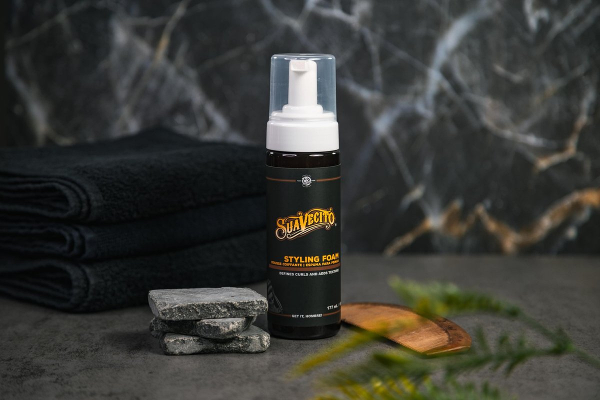Suavecito Styling Foam Mousse - Define Curls, Add Shine & Volume, Sulfate Free, 6 oz Avelisse