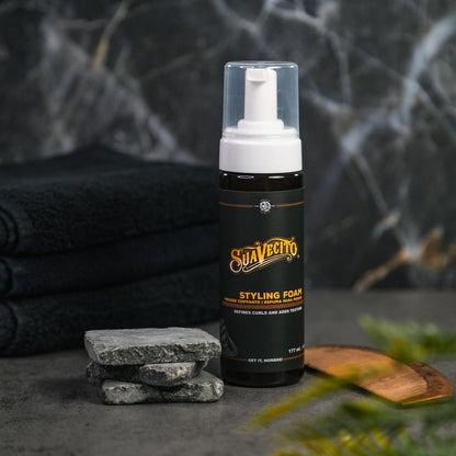 Suavecito Styling Foam Mousse - Define Curls, Add Shine & Volume, Sulfate Free, 6 oz Avelisse