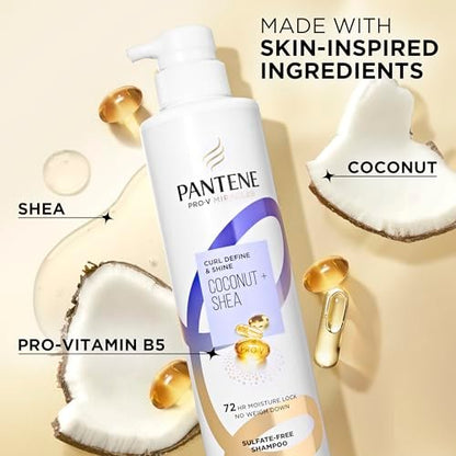 Pantene Pro-V Miracles Curl Define & Shine Coconut + Shea Sulfate-Free Shampoo 13.5 FL OZ Avelisse