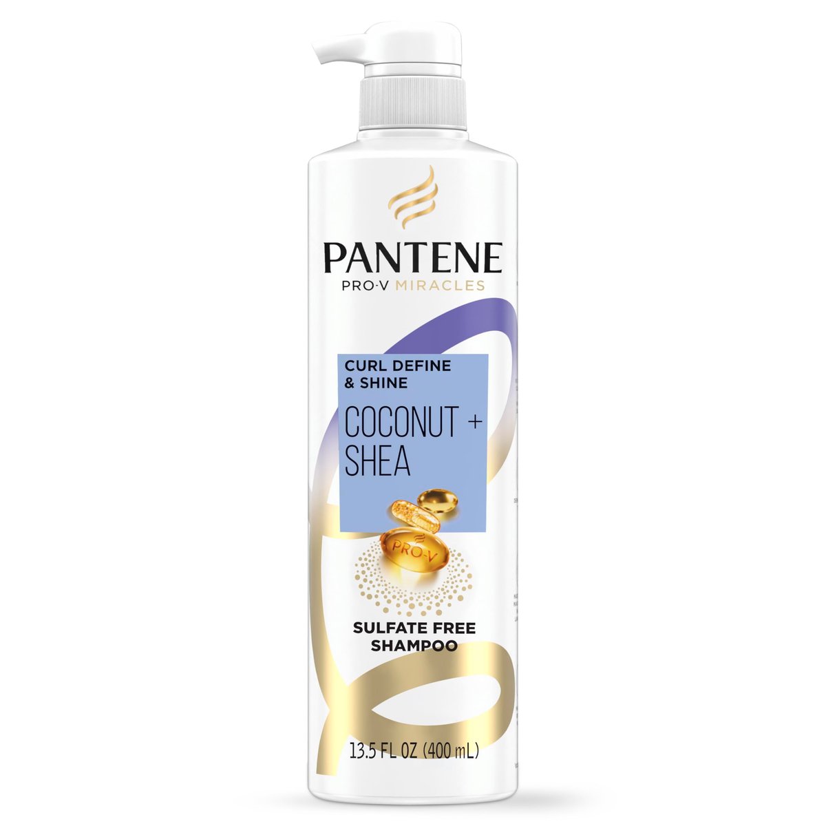 Pantene Pro-V Miracles Curl Define & Shine Coconut + Shea Sulfate-Free Shampoo 13.5 FL OZ Avelisse