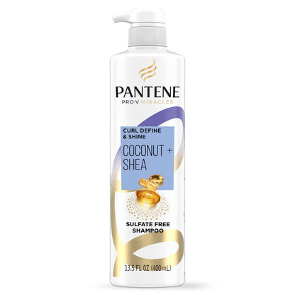 Pantene Pro-V Miracles Curl Define & Shine Coconut + Shea Sulfate-Free Shampoo 13.5 FL OZ Avelisse