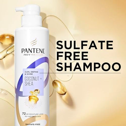Pantene Pro-V Miracles Curl Define & Shine Coconut + Shea Sulfate-Free Shampoo 13.5 FL OZ Avelisse