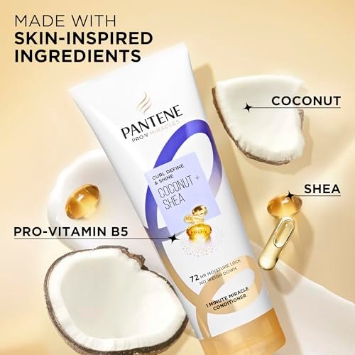 Pantene Pro-V Miracles Curl Define & Shine Coconut + Shea 1 Minute Miracle Conditioner, 10.9 FL OZ Avelisse