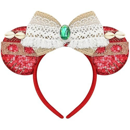 Bmobuo Mouse Ears Headband - Red Ocean Headband for Women, Cosplay Headwear for Princess, Hawaii, Birthday Party Avelisse