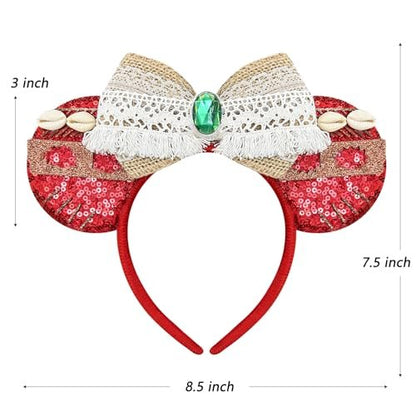 Bmobuo Mouse Ears Headband - Red Ocean Headband for Women, Cosplay Headwear for Princess, Hawaii, Birthday Party Avelisse