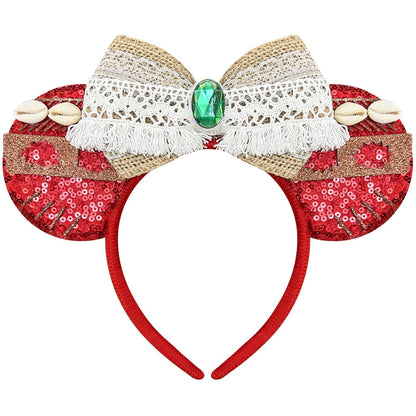 Bmobuo Mouse Ears Headband - Red Ocean Headband for Women, Cosplay Headwear for Princess, Hawaii, Birthday Party Avelisse