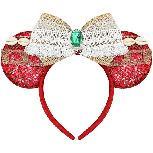 Bmobuo Mouse Ears Headband - Red Ocean Headband for Women, Cosplay Headwear for Princess, Hawaii, Birthday Party Avelisse
