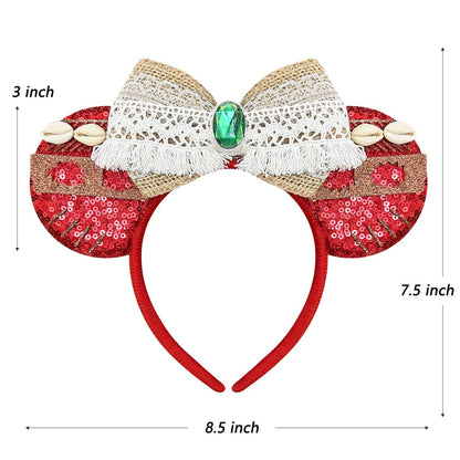 Bmobuo Mouse Ears Headband - Red Ocean Headband for Women, Cosplay Headwear for Princess, Hawaii, Birthday Party Avelisse
