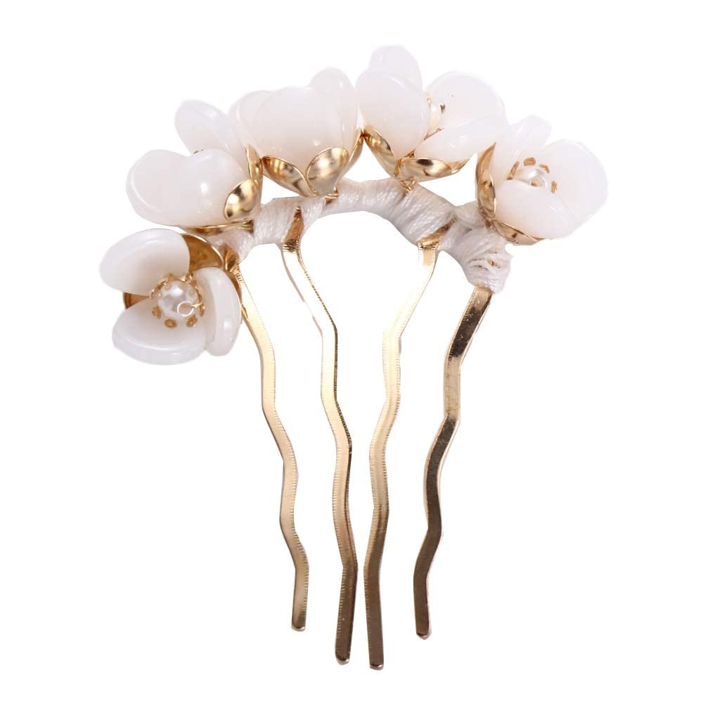 2pcs Chinese Flowers Hair Stick, Pearl U-shape Hairpin for Women, Traditional Classical Flower Hair Fork, Temperament Cheongsam Disk Hair Accessories - görsel 13