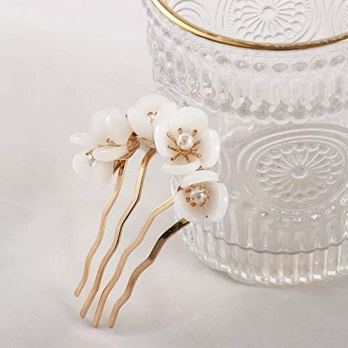 2pcs Chinese Flowers Hair Stick, Pearl U-shape Hairpin for Women, Traditional Classical Flower Hair Fork, Temperament Cheongsam Disk Hair Accessories - görsel 10