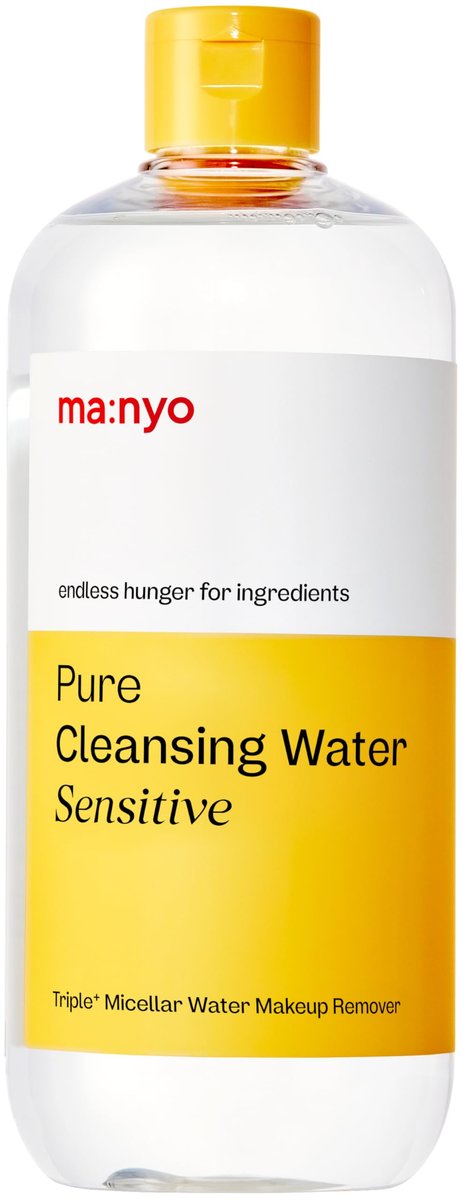 MANYO Pure Cleansing Water - Triple Micellar Technology for Sensitive Skin, Makeup Remover & Hydrating Cleanser, Korean Skincare, 16.9 fl oz (500ml) Avelisse