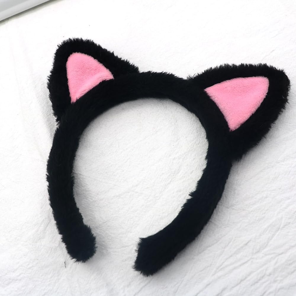 ajdvart Cat Ears Headband 2-Pack – Plush Fuzzy Headbands for Cosplay, Makeup, Yoga, Spa & Photo Props — One Size Fits Most - görsel 7
