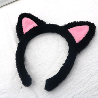 ajdvart Cat Ears Headband 2-Pack – Plush Fuzzy Headbands for Cosplay, Makeup, Yoga, Spa & Photo Props — One Size Fits Most