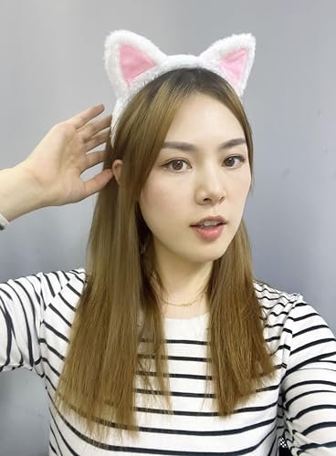 ajdvart Cat Ears Headband 2-Pack – Plush Fuzzy Headbands for Cosplay, Makeup, Yoga, Spa & Photo Props — One Size Fits Most - görsel 6
