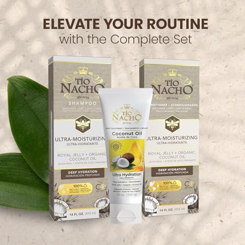 Tio Nacho Ultra-Moisturizing Frizz Control Shampoo and Conditioner Set with Organic Coconut Oil and Royal Jelly for Deep Hydration, Anti-Hair Loss, Healthier-Looking Hair, 14 fl oz Each Avelisse