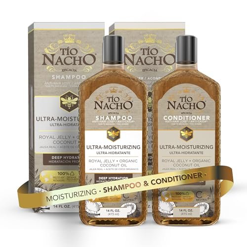 Tio Nacho Ultra-Moisturizing Frizz Control Shampoo and Conditioner Set with Organic Coconut Oil and Royal Jelly for Deep Hydration, Anti-Hair Loss, Healthier-Looking Hair, 14 fl oz Each Avelisse