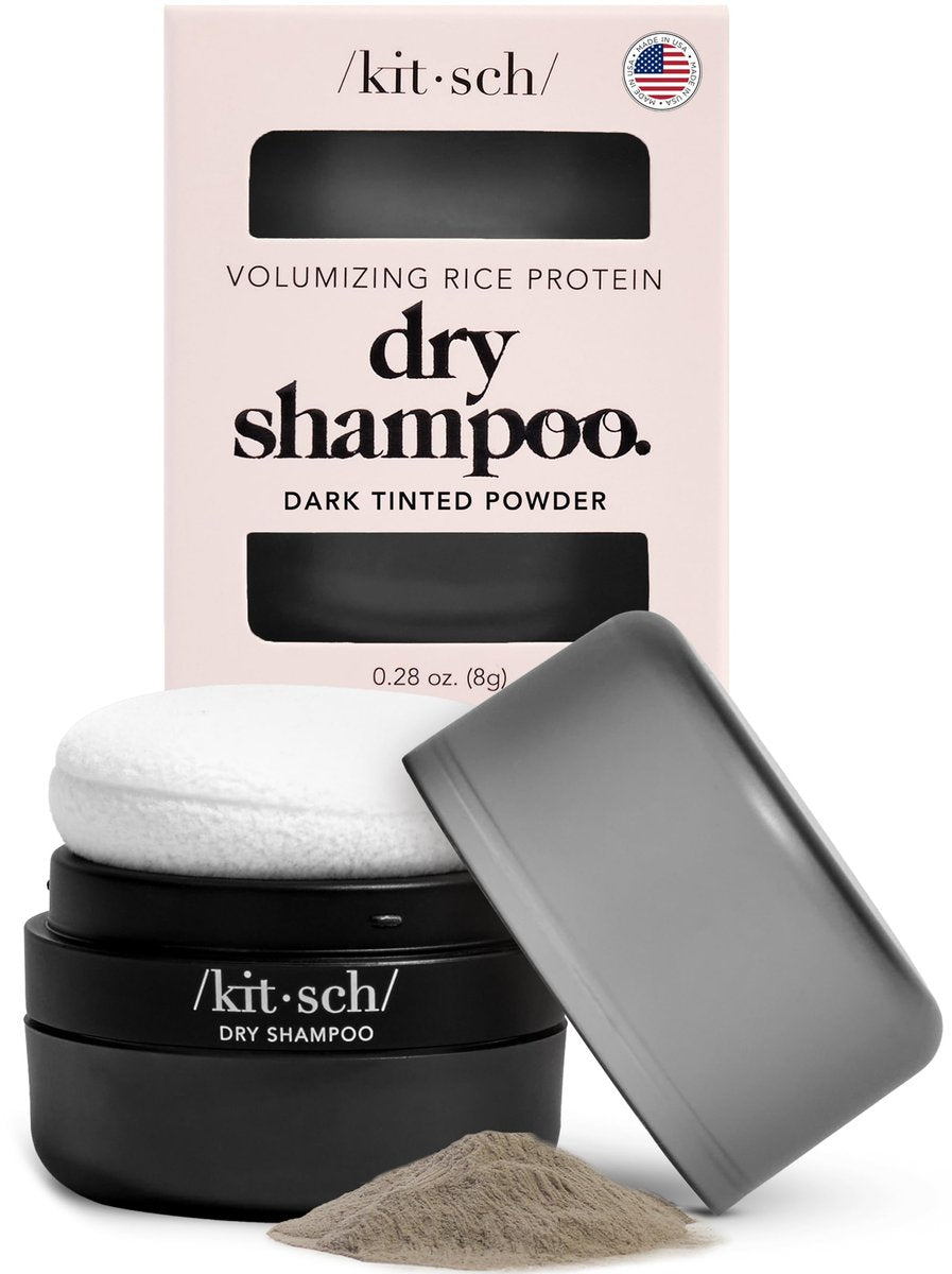 Unscented Dry Shampoo Powder for Dark Hair with Rice Protein – Volumizing, Non-Toxic, Travel Size (0.28 oz) - görsel 1
