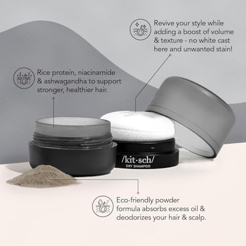 Unscented Dry Shampoo Powder for Dark Hair with Rice Protein – Volumizing, Non-Toxic, Travel Size (0.28 oz) - görsel 4