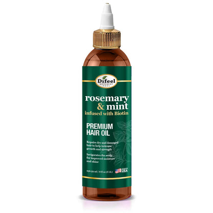 Difeel Rosemary and Mint Premium Hair Oil with Biotin - 8 oz for Hair Growth