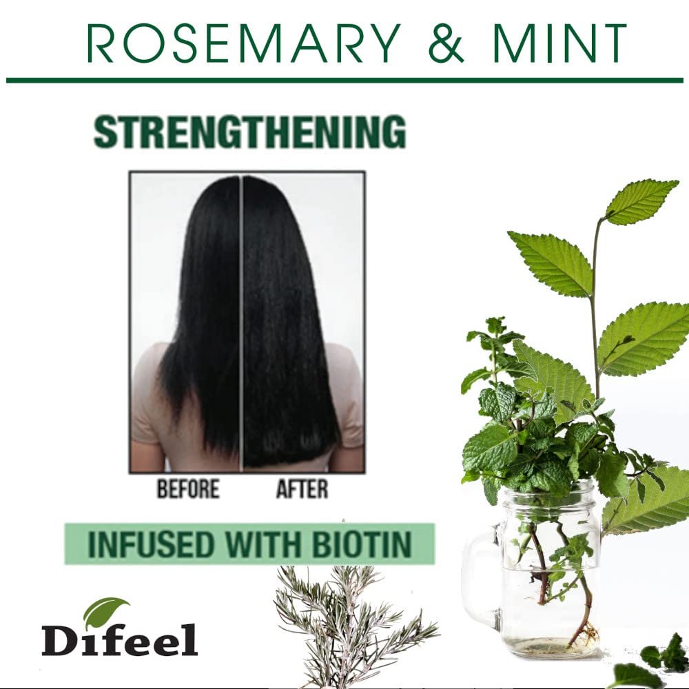 Difeel Rosemary and Mint Premium Hair Oil with Biotin - 8 oz for Hair Growth - görsel 7