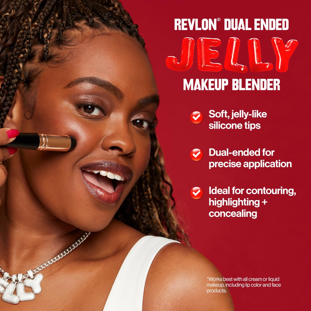 Revlon Dual Ended Jelly Makeup Blender Tool - Silicone Applicator for Blush, Bronzer, Concealer, Contour, Eyes & Lips, 1 Count - görsel 5