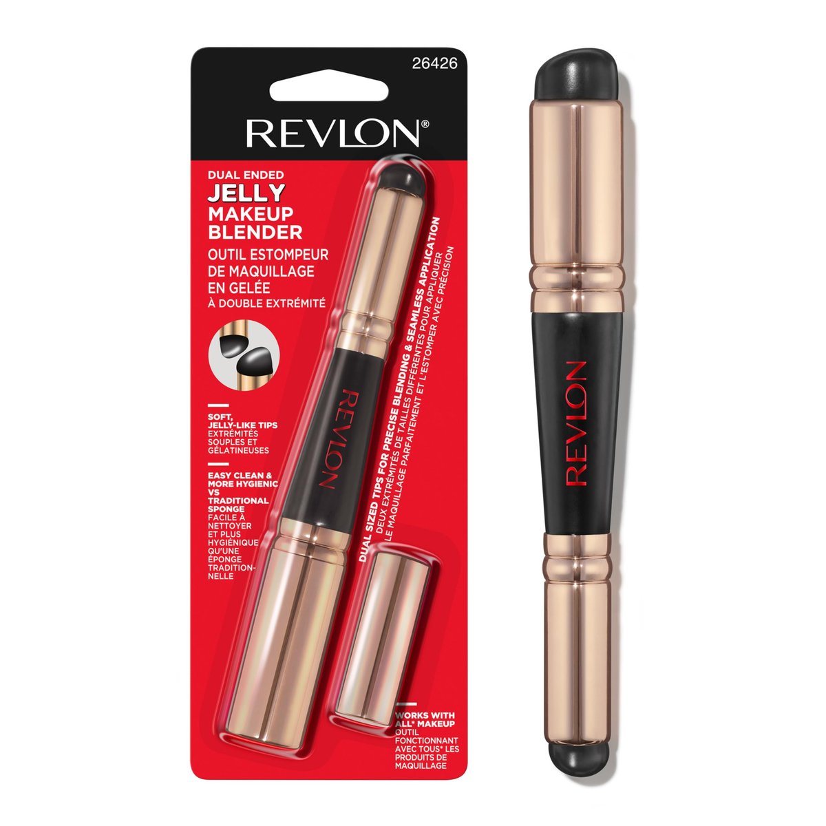 Revlon Dual Ended Jelly Makeup Blender Tool - Silicone Applicator for Blush, Bronzer, Concealer, Contour, Eyes & Lips, 1 Count - görsel 1