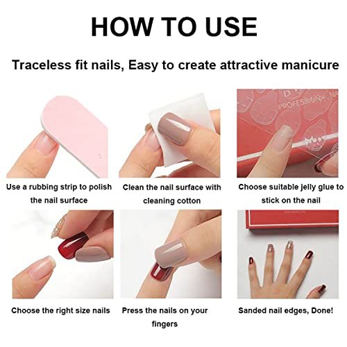 24Pcs Gothic Press on Nails Medium Almond Fake Nails - Punk Cartoon Anime Design Black White Full Cover Glue on Nails Horror Gothic French False Nails for Women Girls Acrylic Manicure Decor - görsel 14