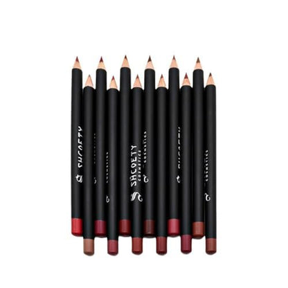 Baorder 12 Colors Matte Lip Liner Set - Waterproof, Long-Lasting Nude Lip Pencils for Defining & Filling